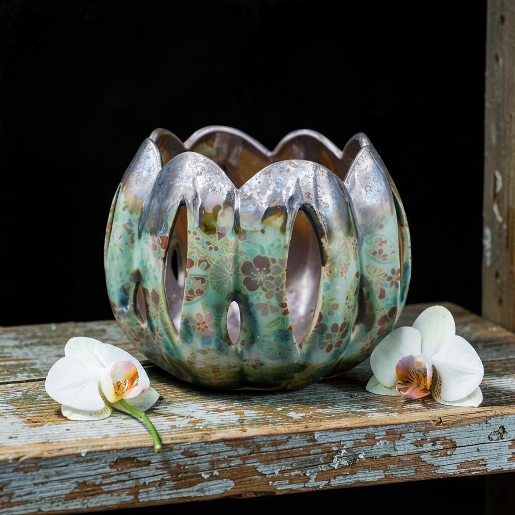 Porcelain orchid pot - Bitter honey