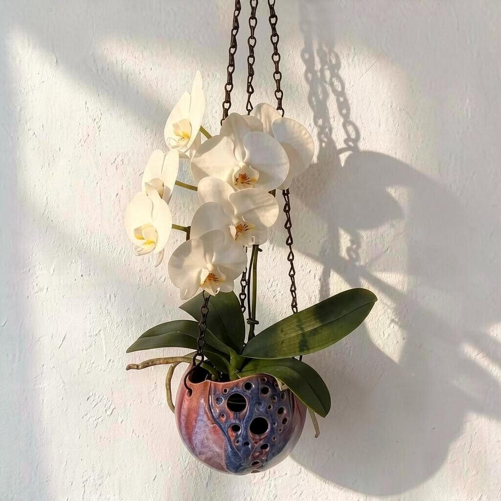 Porcelain orchid pot - Enchanted Orb