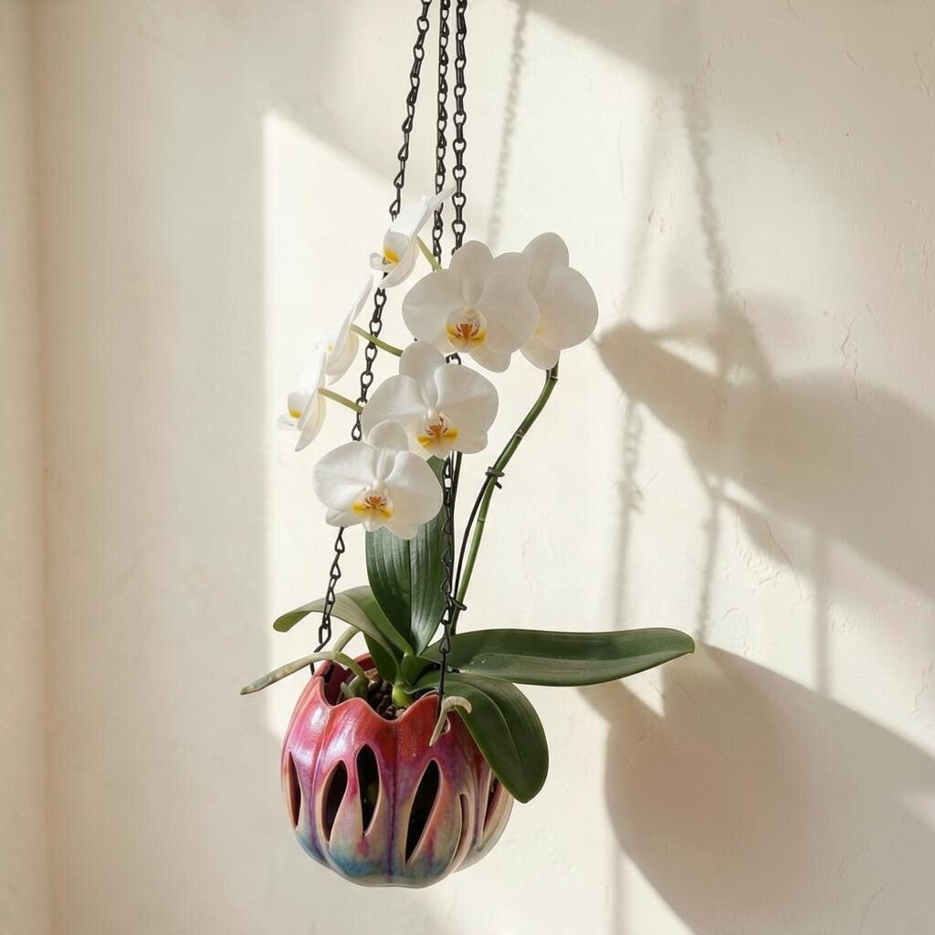 Porcelain orchid pot - Tulipe