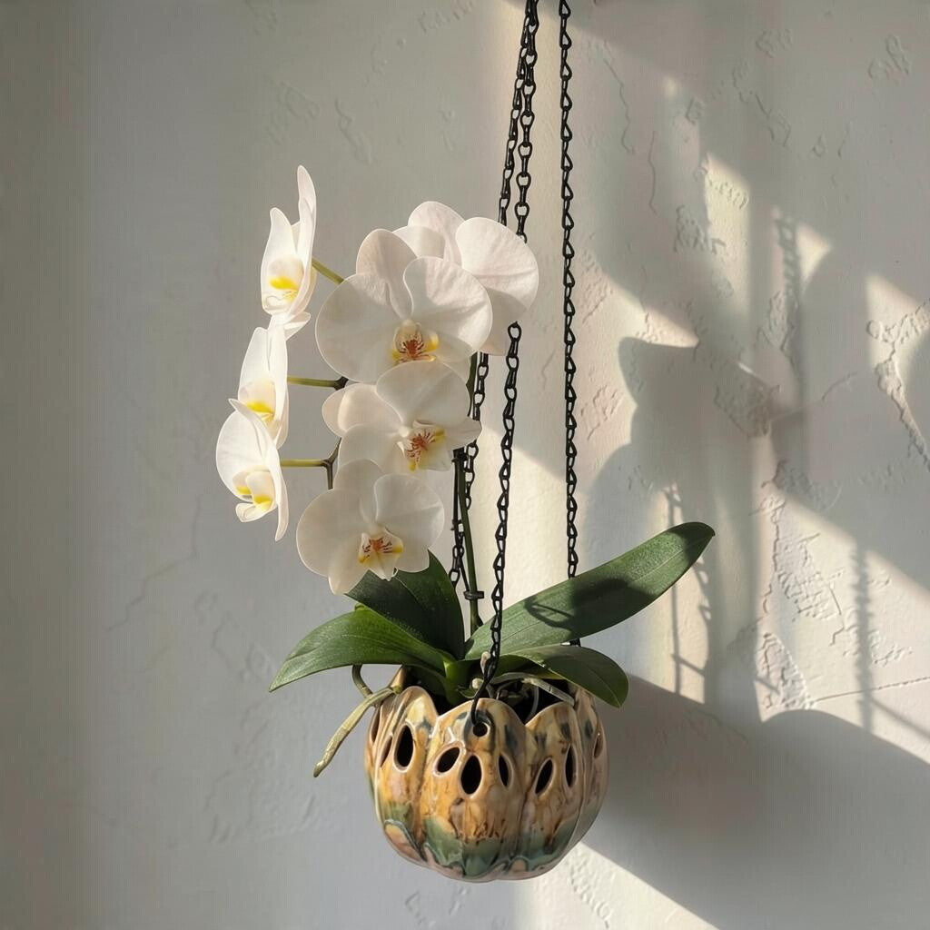 Porcelain orchid pot - Sage #2