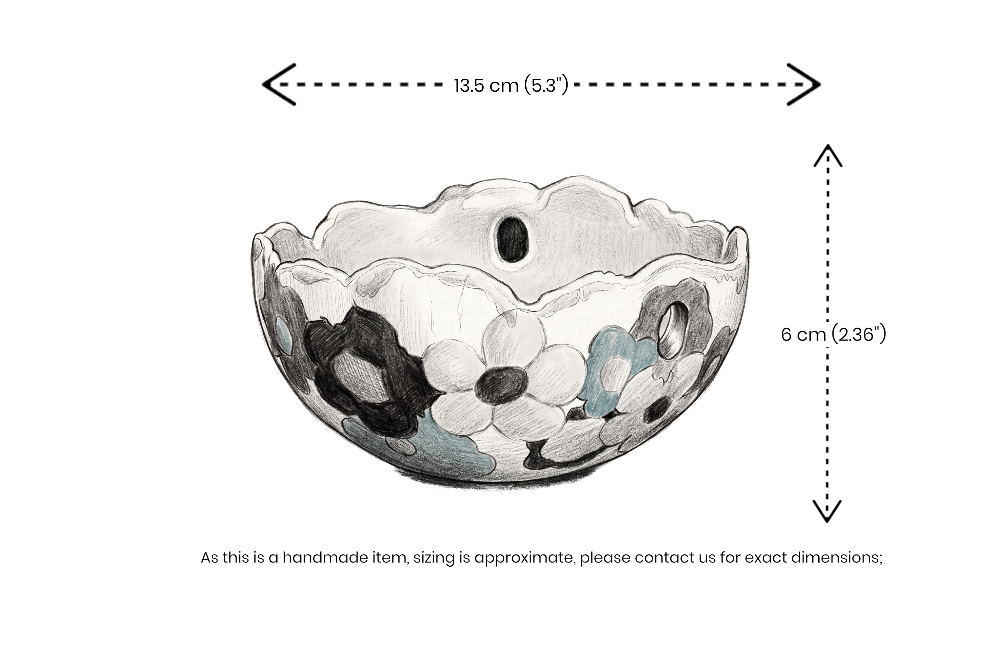 Shallow porcelain pot for mini cattleya and dendrobium orchids
